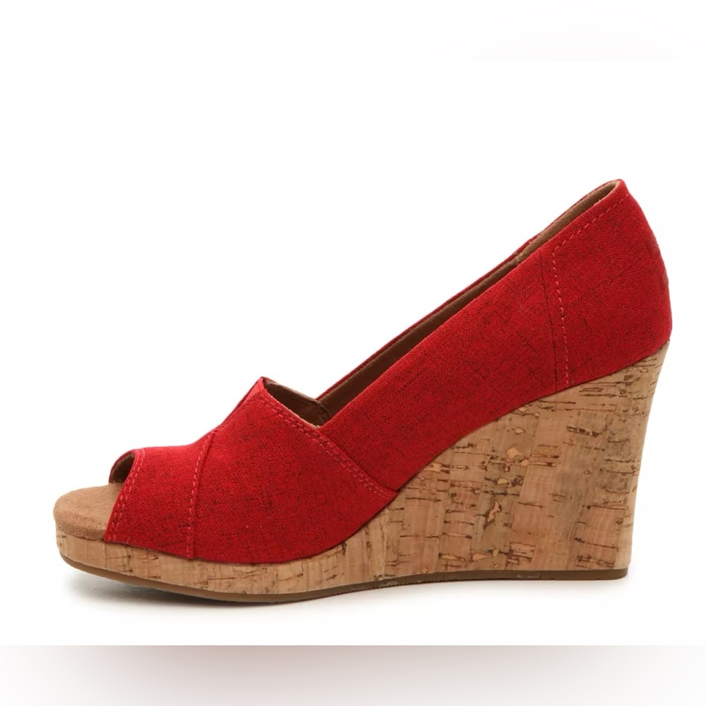 TOMS Classic Wedge Sandal Women’s Red - 8 - Picture 3 of 10